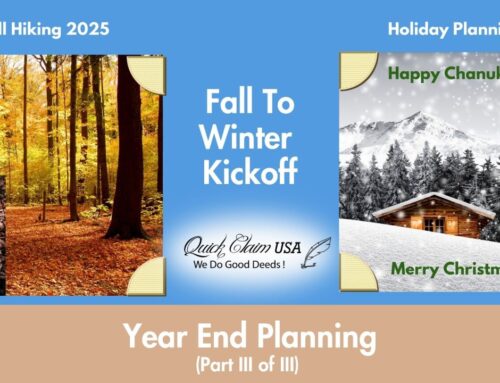 Fall To Winter Kickoff To Year-End Planning (Part III of III)