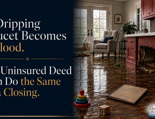 A Dripping Faucet Becomes a Flood. An Uninsured Deed Can Do the Same to a Closing.
